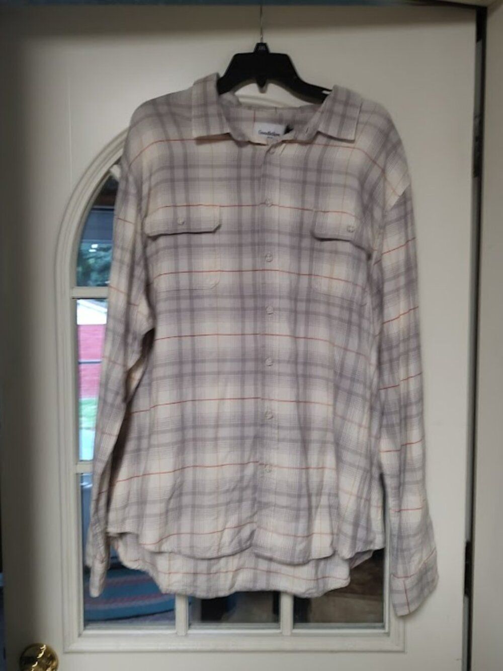 New Goodfellow Off White Multi-Color Plaid Midweight Flannel Size Men's XXL